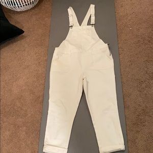 Skinny White Gap Overalls